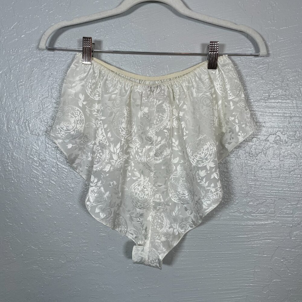 Vintage Victorias Secret Women M White Lingerie Set Gold Label Lace High Leg - Picture 3 of 11